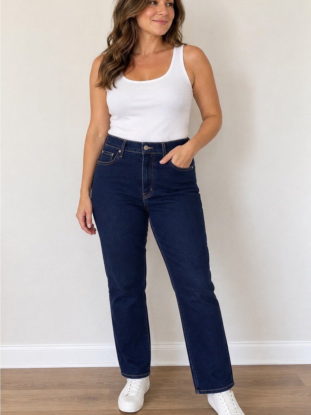 Levi’s 724 High Rise Straight Jeans Women’s 16W Dark Wash Stretch